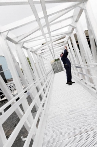 Inside A Overhead Braced Gangway