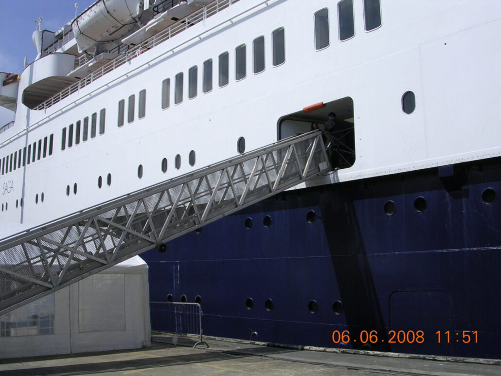 Gangway in use on Ferry Terminal